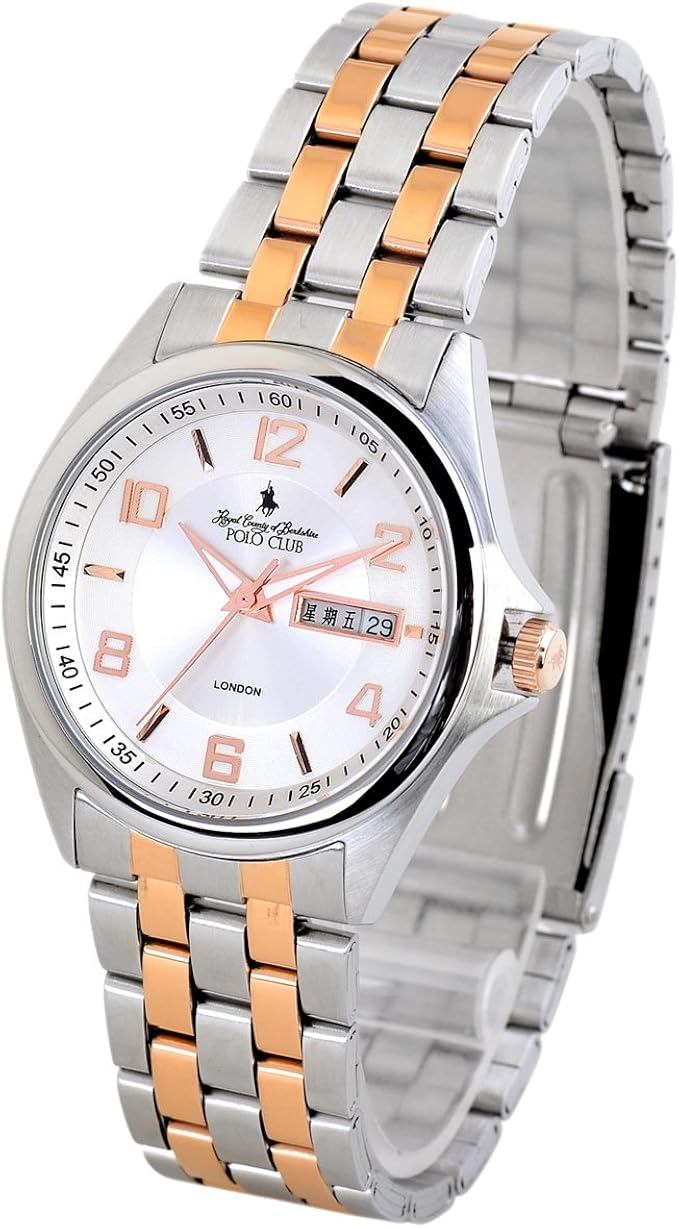 polo club 保罗男表 日历篇 男士高档商务夜光石英表手表 钢带pl139